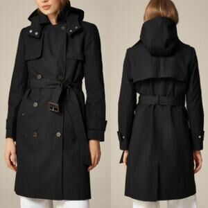 J. Crew Women's Classic Fit Cotton New Icon Trench Coat BF456 Black Size 8 NWT
